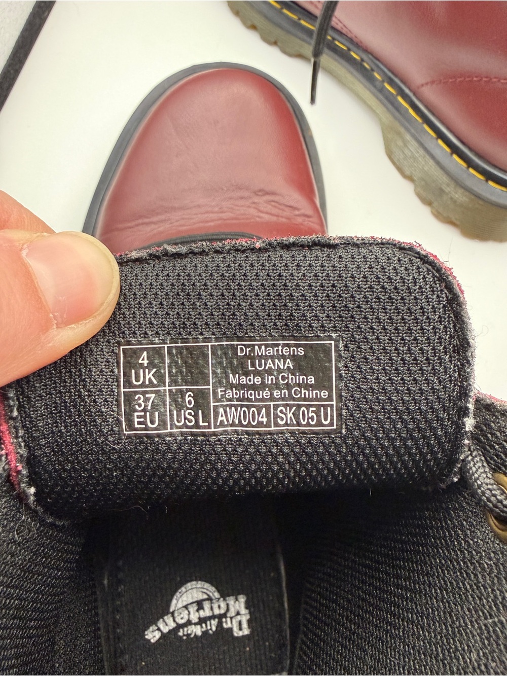 Dr. Martens Women's Lace-Up Boots in Wine - Picture 4 of 5